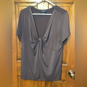 Lane Bryant Black Short Sleeve Top